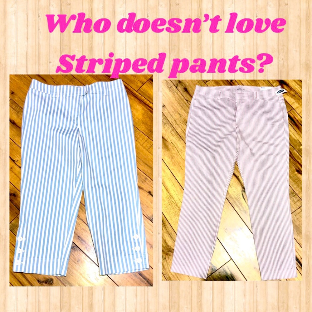 Old Navy Brown Striped Pants Size 14